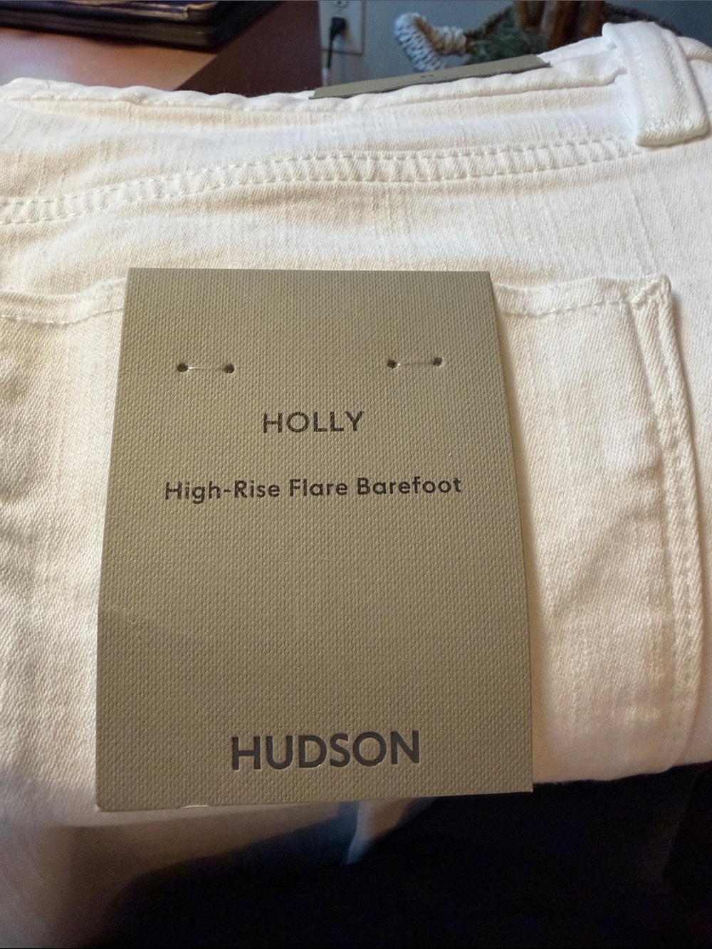 Hudson Jeans White High-Rise Flare 'Holly' WITH FREE BEAUTY GIFT